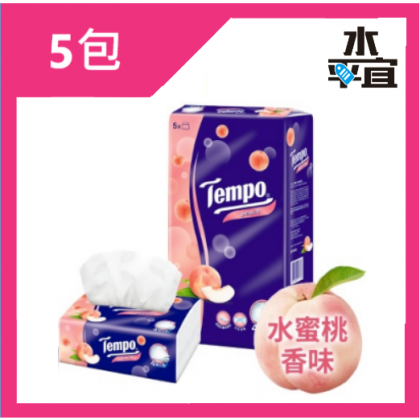 Tempo "甜心桃" 4層軟抽面紙 (5包/條)