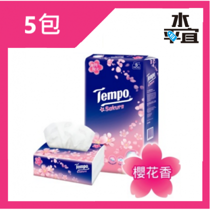 Tempo "櫻花" 4層軟抽面紙 (5包/條)
