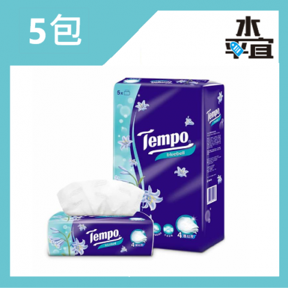 Tempo “藍風鈴” 4層軟抽面紙 (5包/條)