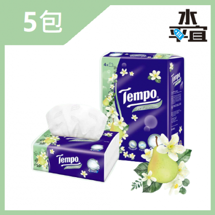 Tempo “水梨花” 4層軟抽面紙 (5包/條)